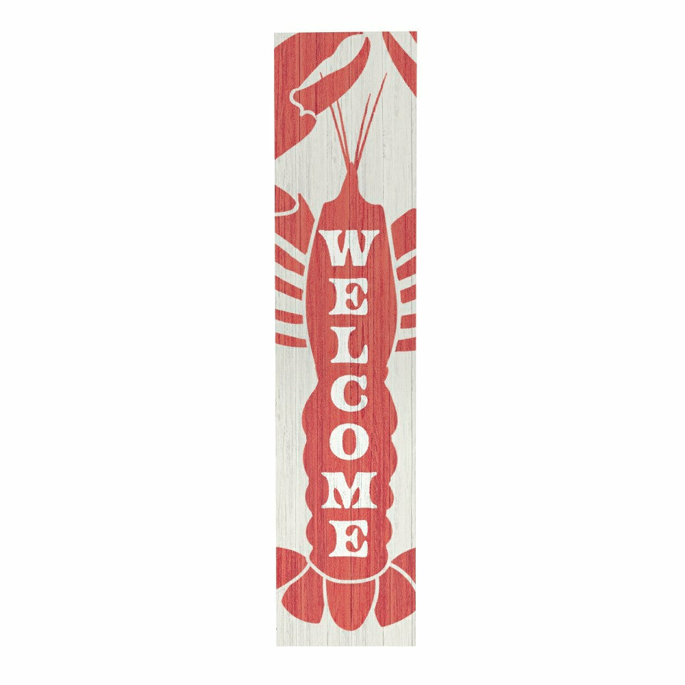 Coastal Porch Leaner Welcome Lobster 46" H | Plow & Hearth