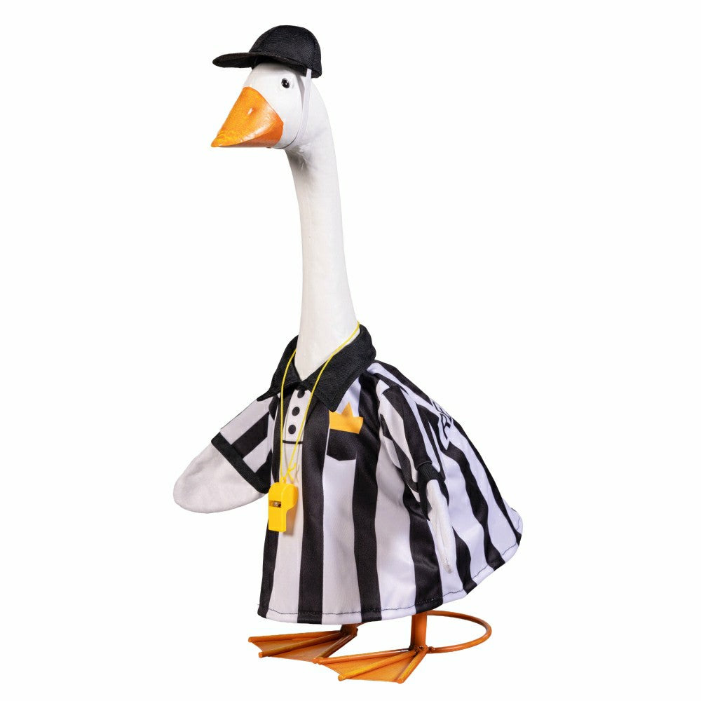 Giddy The Goose, Metal Porch Statue With Referee Outfit, 21"H | Plow & Hearth