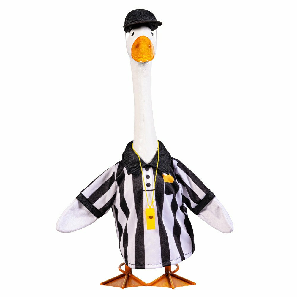 Giddy The Goose, Metal Porch Statue With Referee Outfit, 21"H | Plow & Hearth