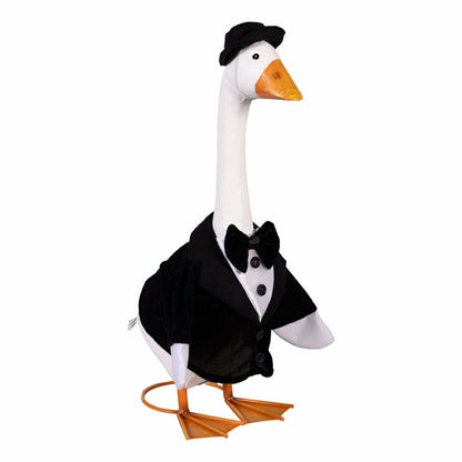 Giddy The Goose, Metal Porch Statue With Groom Outfit, 21"H | Plow & Hearth