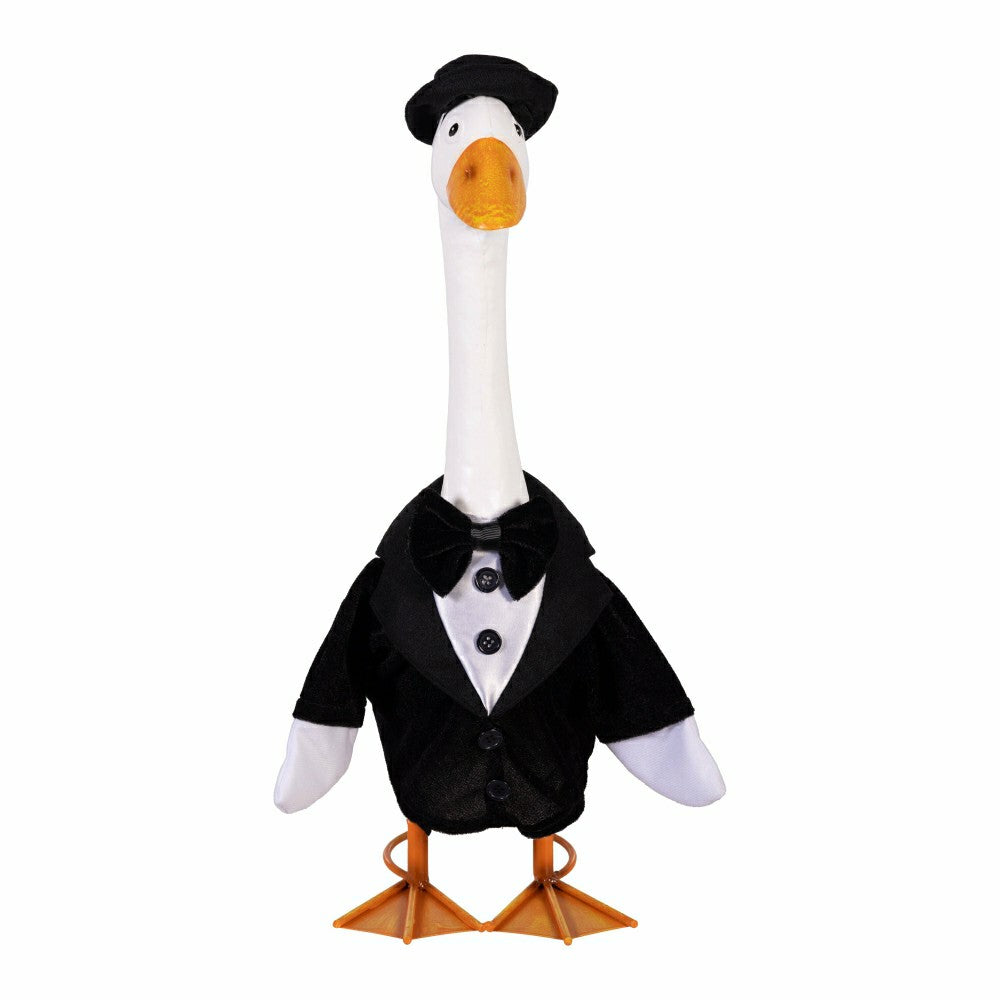 Giddy The Goose, Metal Porch Statue With Groom Outfit, 21"H | Plow & Hearth