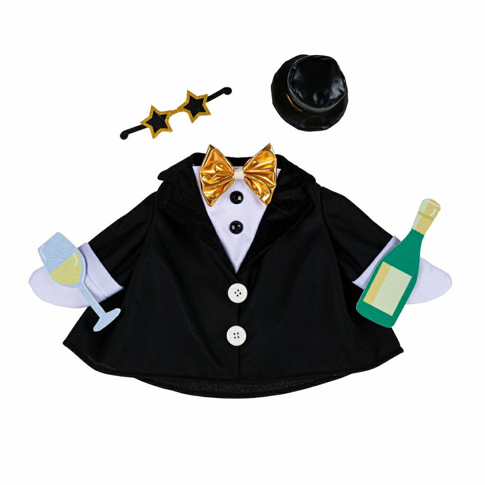 Giddy The Goose, Metal Porch Statue With Happy New Years Tux Outfit, 21"H | Plow & Hearth
