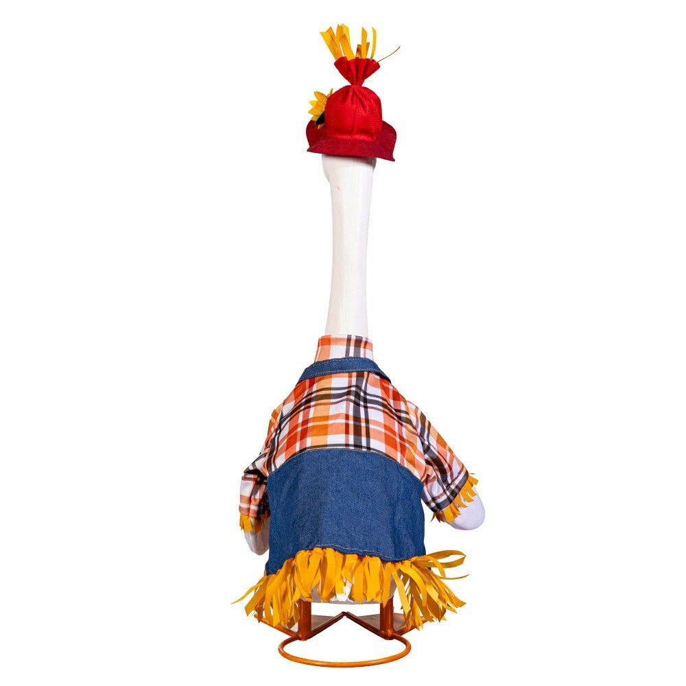 Giddy The Goose, Metal Porch Statue With Scarecrow Outfit, 21"H | Plow & Hearth