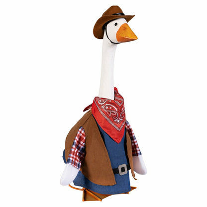 Giddy The Goose, Metal Porch Statue With Cowboy Outfit, 21"H | Plow & Hearth