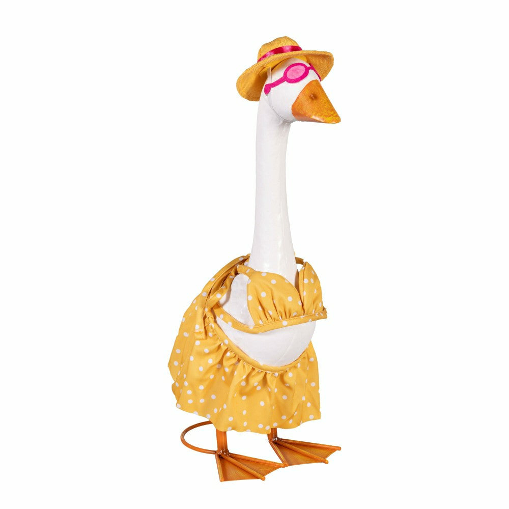 Giddy The Goose, Metal Porch Statue With Bikini Outfit, 21"H | Plow & Hearth
