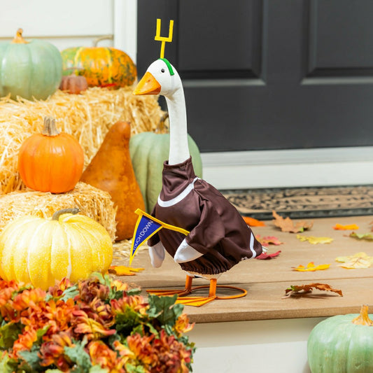 Giddy The Goose, Metal Porch Statue With Football Season Outfit, 21"H | Plow & Hearth