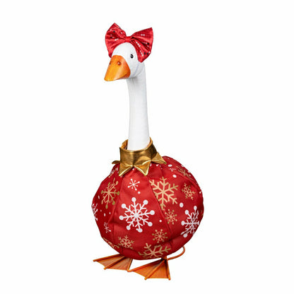 Giddy The Goose, Metal Porch Statue With Christmas Ornament Outifit, 21"H | Plow & Hearth