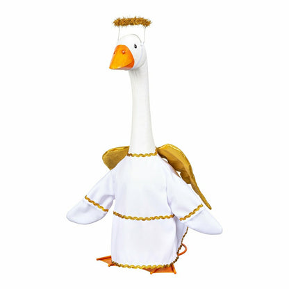 Giddy The Goose, Metal Porch Statue With Angel Outfit, 21"H | Plow & Hearth