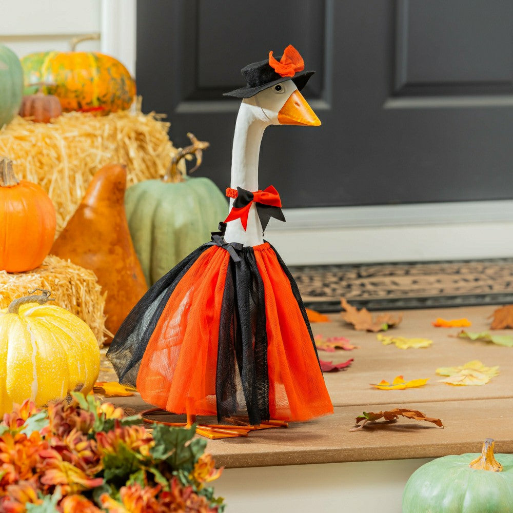 Giddy The Goose, Metal Porch Statue With Halloween Outfit, 21"H | Plow & Hearth