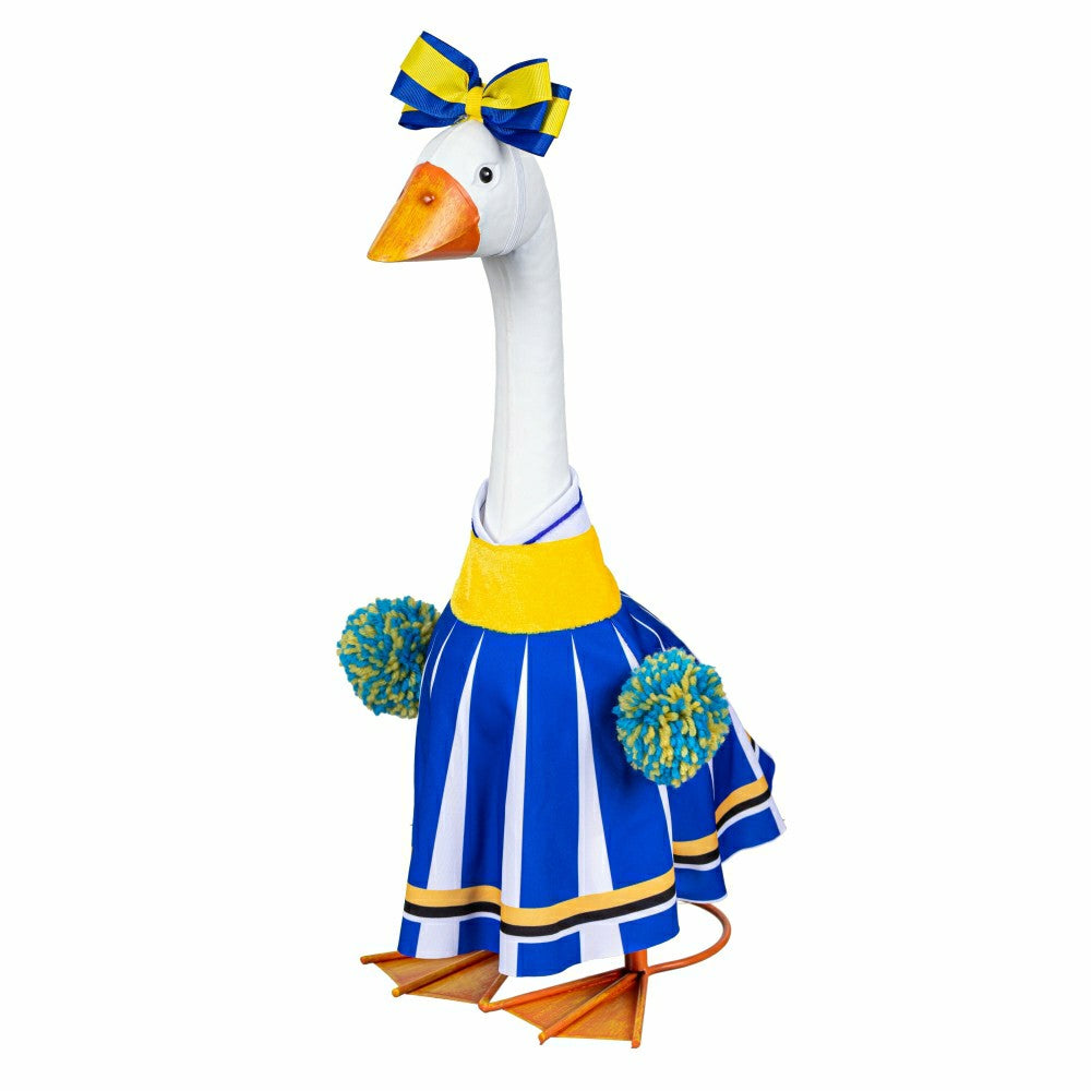Giddy The Goose, Metal Porch Statue With Cheerleader Outfit, 21"H | Plow & Hearth