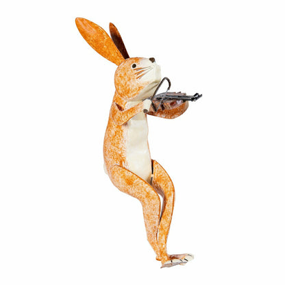 Violin Rabbit Garden Statue | Plow & Hearth