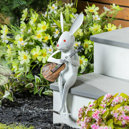 Guitarist Rabbit Garden Statue | Plow & Hearth
