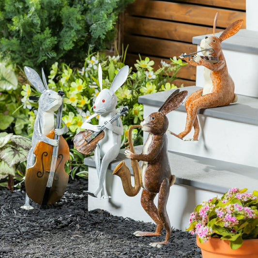 Band of Bunnies Garden Statue, Set of 4 | Plow & Hearth