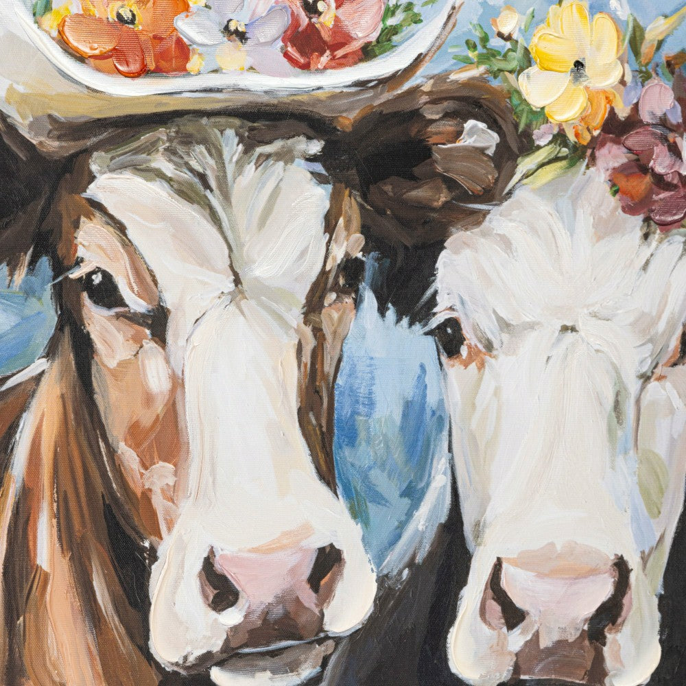Petal & Plow Indoor Wall Decor, Textile, Cow Couple Canvas, 24" L x 24 | Plow & Hearth