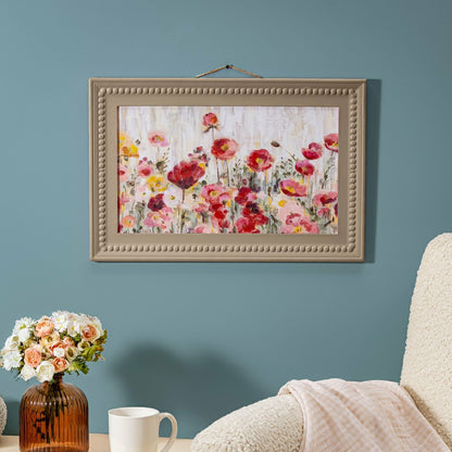 Petal & Plow Indoor Wall Decor, Wood, Flowers in Frame Wall Décor, 24" | Plow & Hearth