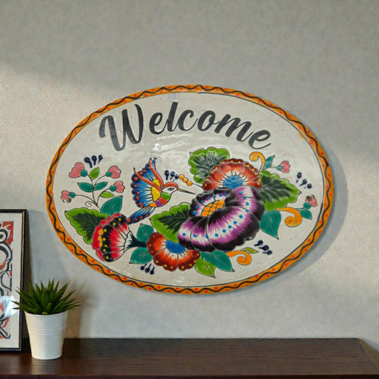 Colorful Talavera Welcome Plaque | Plow & Hearth