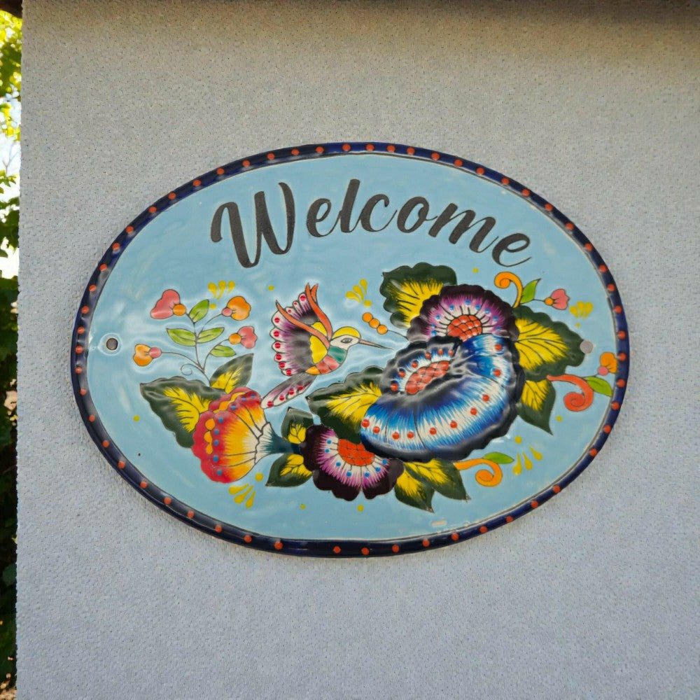 Colorful Talavera Welcome Plaque | Plow & Hearth