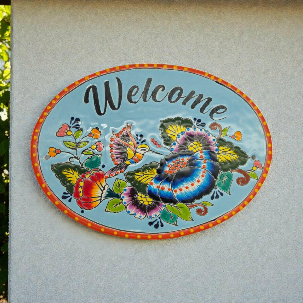 Colorful Talavera Welcome Plaque | Plow & Hearth
