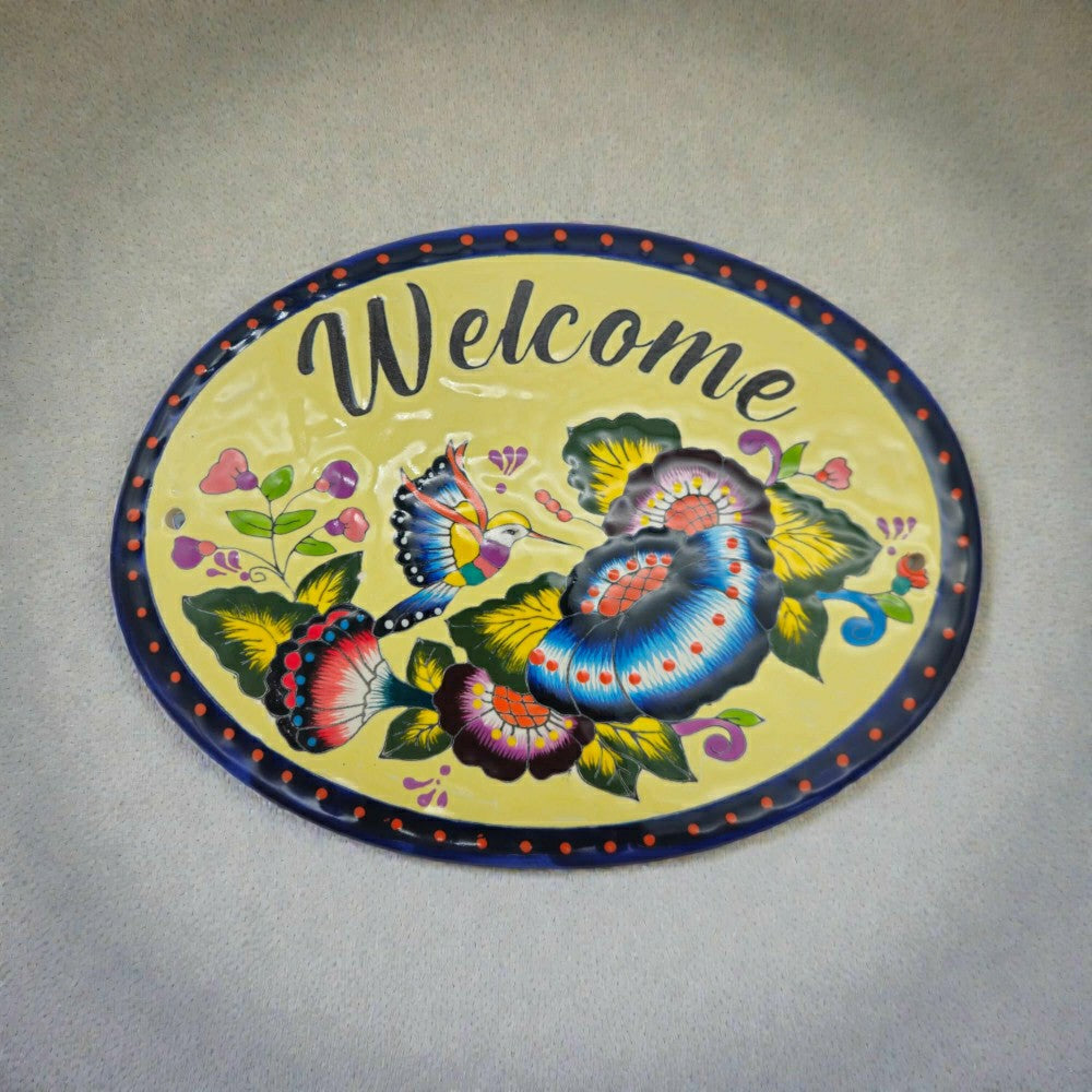 Colorful Talavera Welcome Plaque | Plow & Hearth