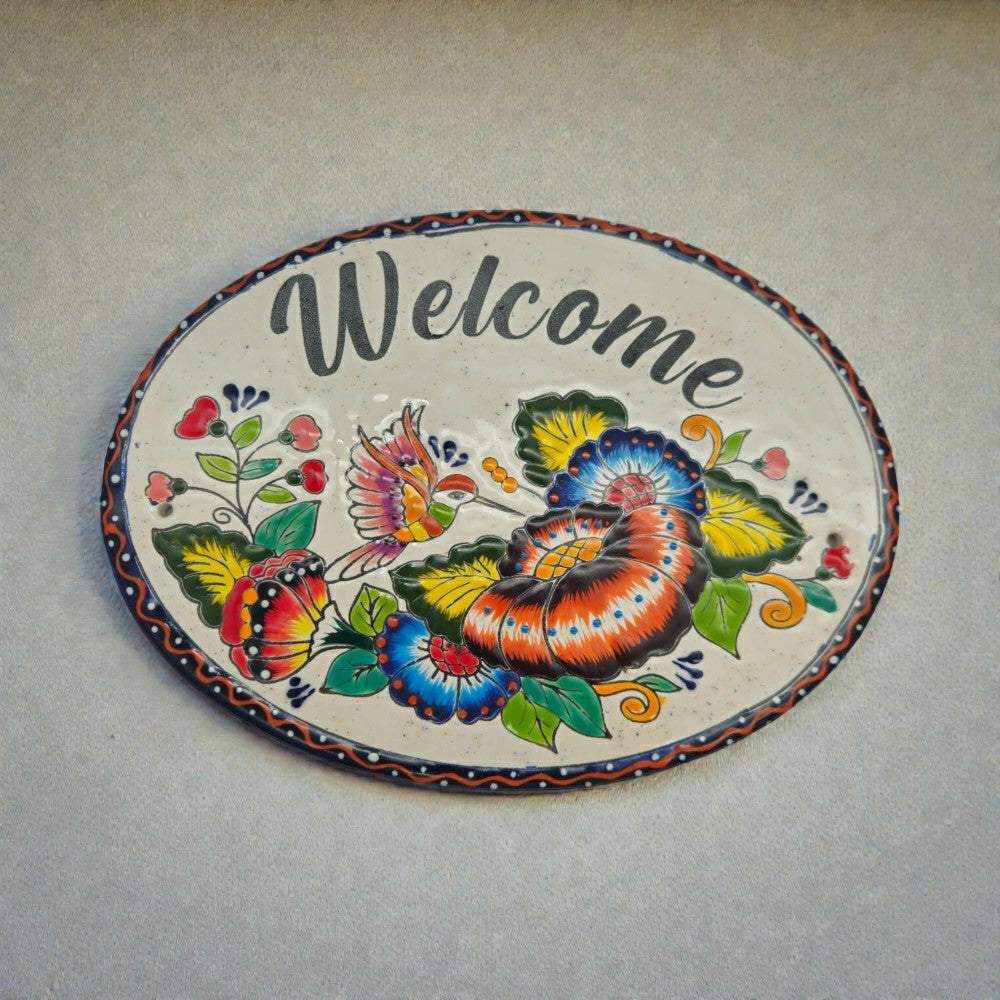 Colorful Talavera Welcome Plaque | Plow & Hearth