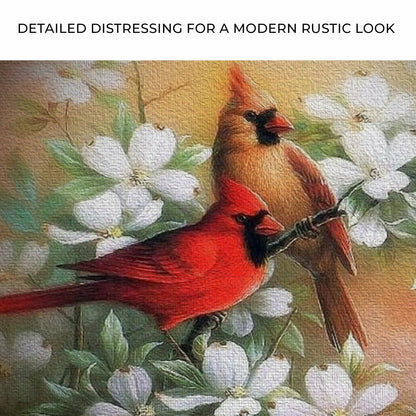Cardinals on Dogwood Painting Canvas Wall Art | Plow & Hearth