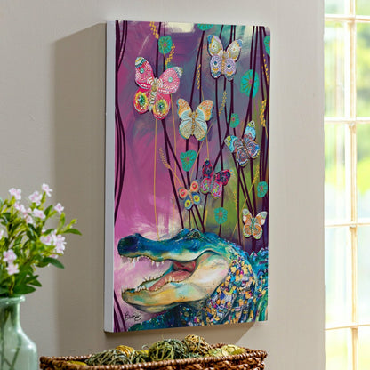 Seaside Retreat Indoor Wood Wall Décor, Alligator, 24"x16" | Plow & Hearth