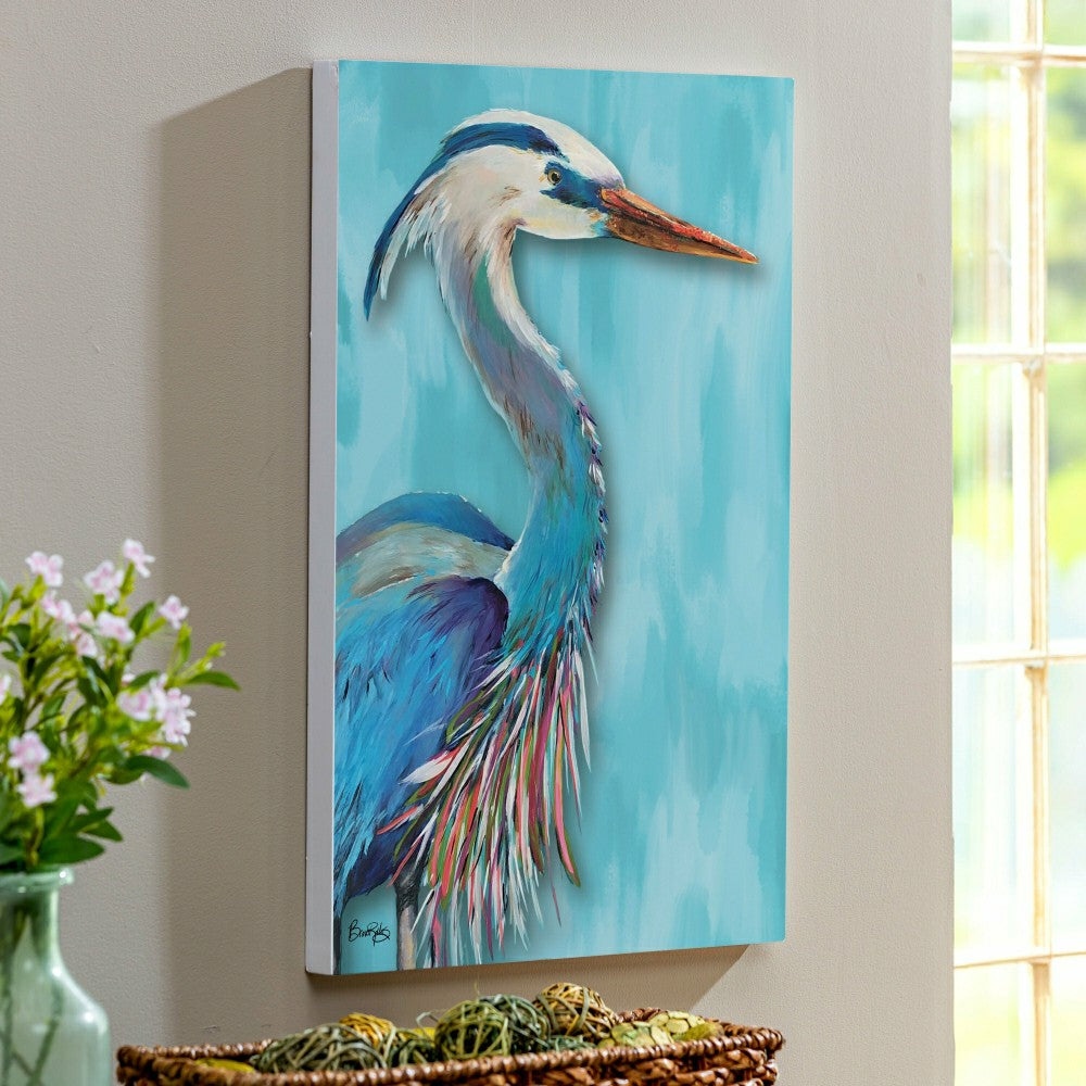 Seaside Retreat Indoor Wood Wall Décor, Heron, 24"x16" | Plow & Hearth