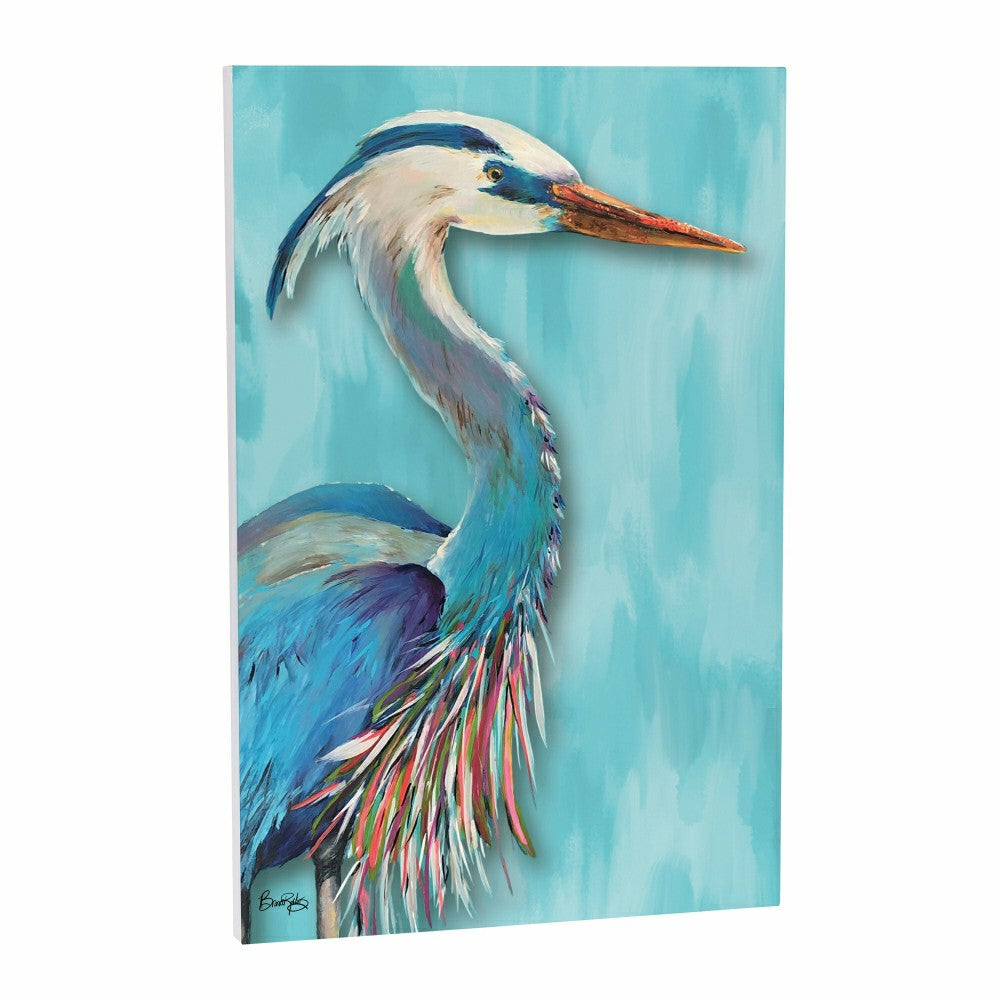 Seaside Retreat Indoor Wood Wall Décor, Heron, 24"x16" | Plow & Hearth