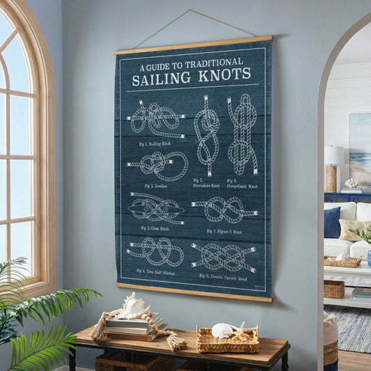 Seaside Retreat Indoor Wall Décor Canvas Tapestry, Sailing Knots | Plow & Hearth