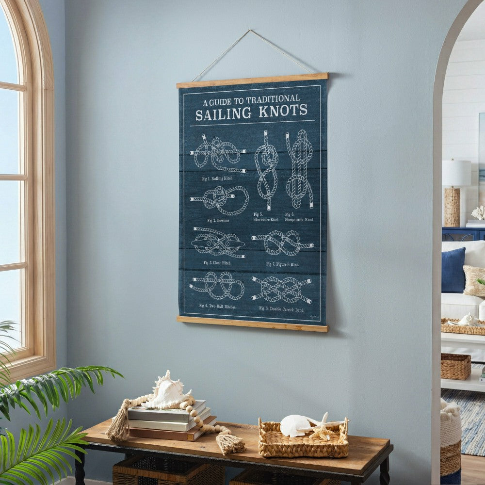 Seaside Retreat Indoor Wall Décor Canvas Tapestry, Sailing Knots | Plow & Hearth