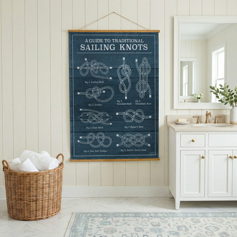 Seaside Retreat Indoor Wall Décor Canvas Tapestry, Sailing Knots | Plow & Hearth