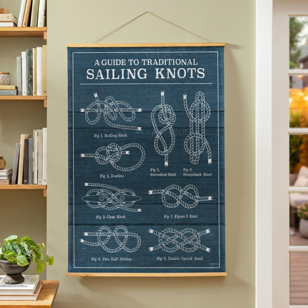 Seaside Retreat Indoor Wall Décor Canvas Tapestry, Sailing Knots | Plow & Hearth