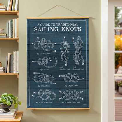 Seaside Retreat Indoor Wall Décor Canvas Tapestry, Sailing Knots | Plow & Hearth