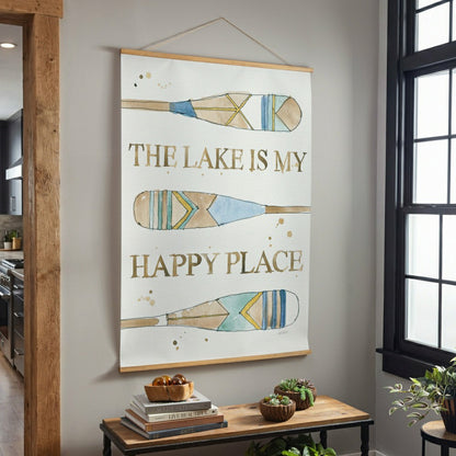 Seaside Retreat Indoor Wall Décor Canvas Tapestry, The Lake Is My Happ | Plow & Hearth