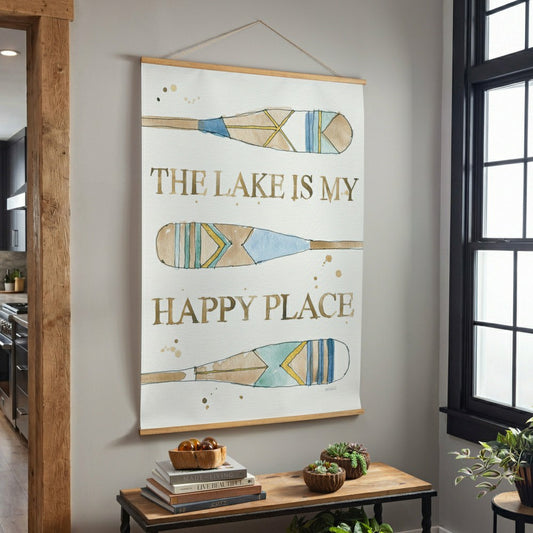Seaside Retreat Indoor Wall Décor Canvas Tapestry, The Lake Is My Happ | Plow & Hearth