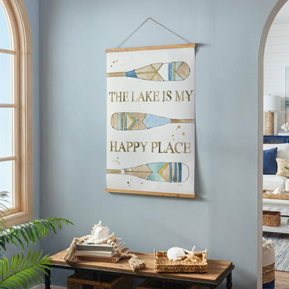 Seaside Retreat Indoor Wall Décor Canvas Tapestry, The Lake Is My Happ | Plow & Hearth