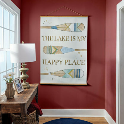 Seaside Retreat Indoor Wall Décor Canvas Tapestry, The Lake Is My Happ | Plow & Hearth