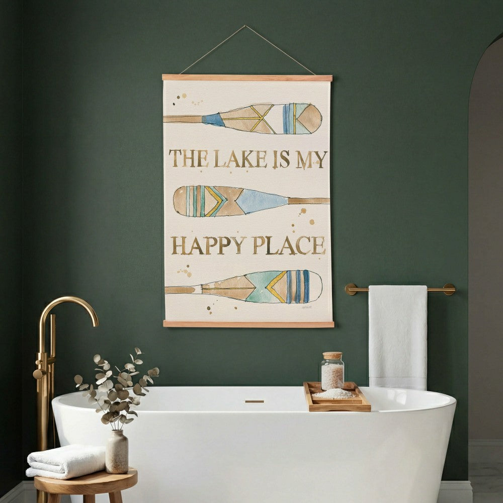 Seaside Retreat Indoor Wall Décor Canvas Tapestry, The Lake Is My Happ | Plow & Hearth