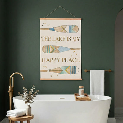 Seaside Retreat Indoor Wall Décor Canvas Tapestry, The Lake Is My Happ | Plow & Hearth