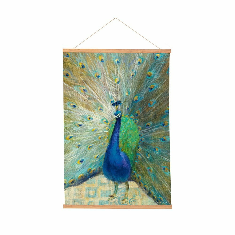 Seaside Retreat Indoor Wall Décor Canvas Tapestry, Peacock | Plow & Hearth