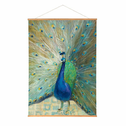 Seaside Retreat Indoor Wall Décor Canvas Tapestry, Peacock | Plow & Hearth