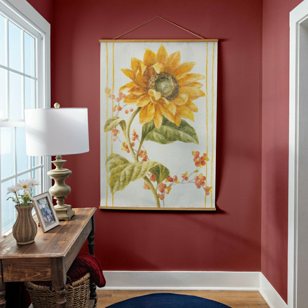 Hillside Pasture Indoor Wall Décor Canvas Tapestry, Sunflower | Plow & Hearth