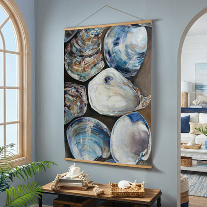Seaside Retreat Indoor Wall Décor Canvas Tapestry, Shells | Plow & Hearth