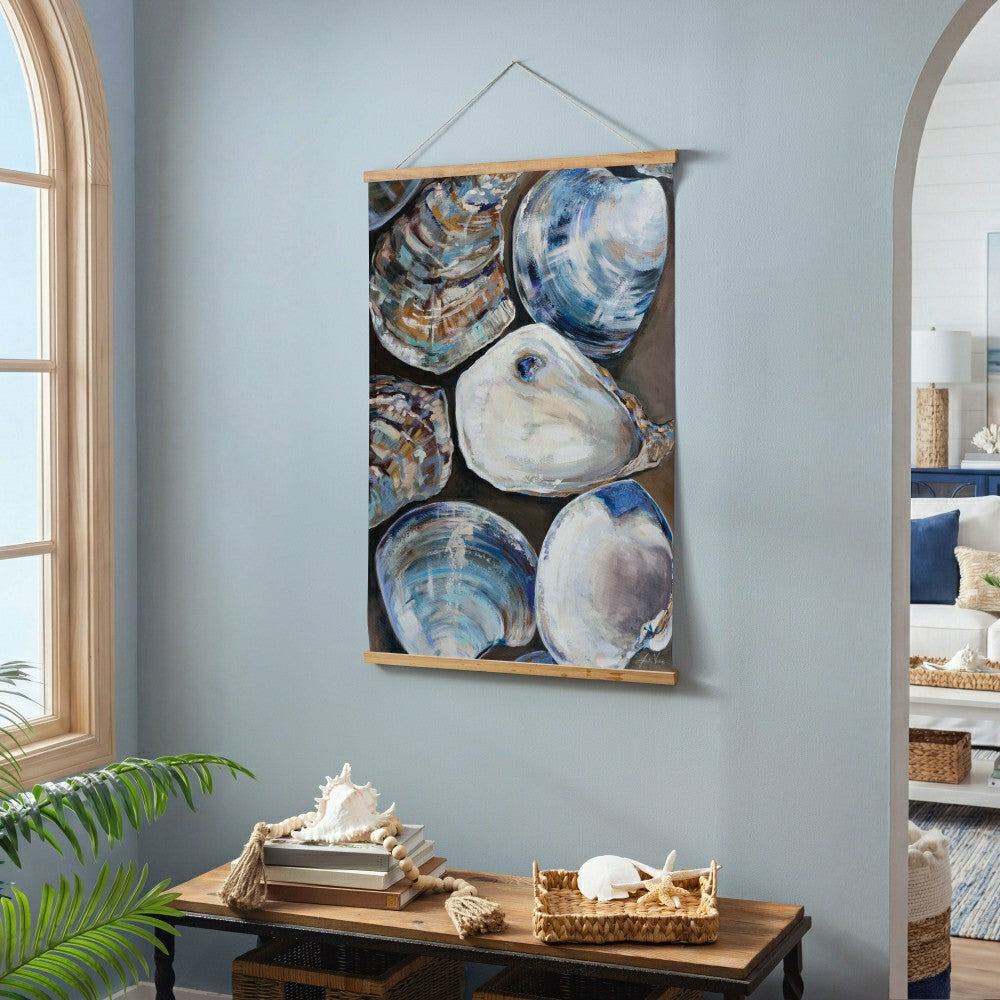Seaside Retreat Indoor Wall Décor Canvas Tapestry, Shells | Plow & Hearth