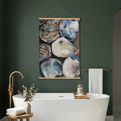 Seaside Retreat Indoor Wall Décor Canvas Tapestry, Shells | Plow & Hearth