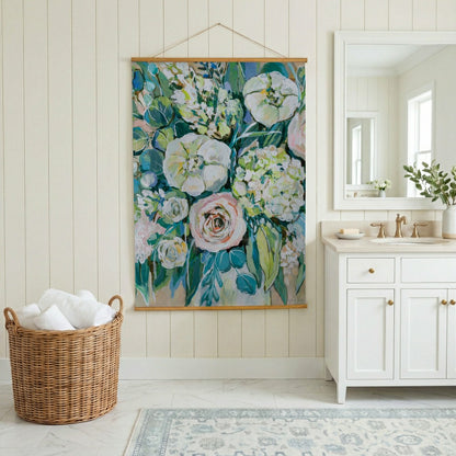 Hillside Pasture Indoor Wall Décor Canvas Tapestry, Floral Bouquet | Plow & Hearth