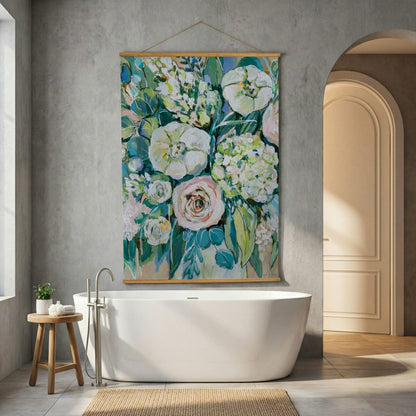 Hillside Pasture Indoor Wall Décor Canvas Tapestry, Floral Bouquet | Plow & Hearth