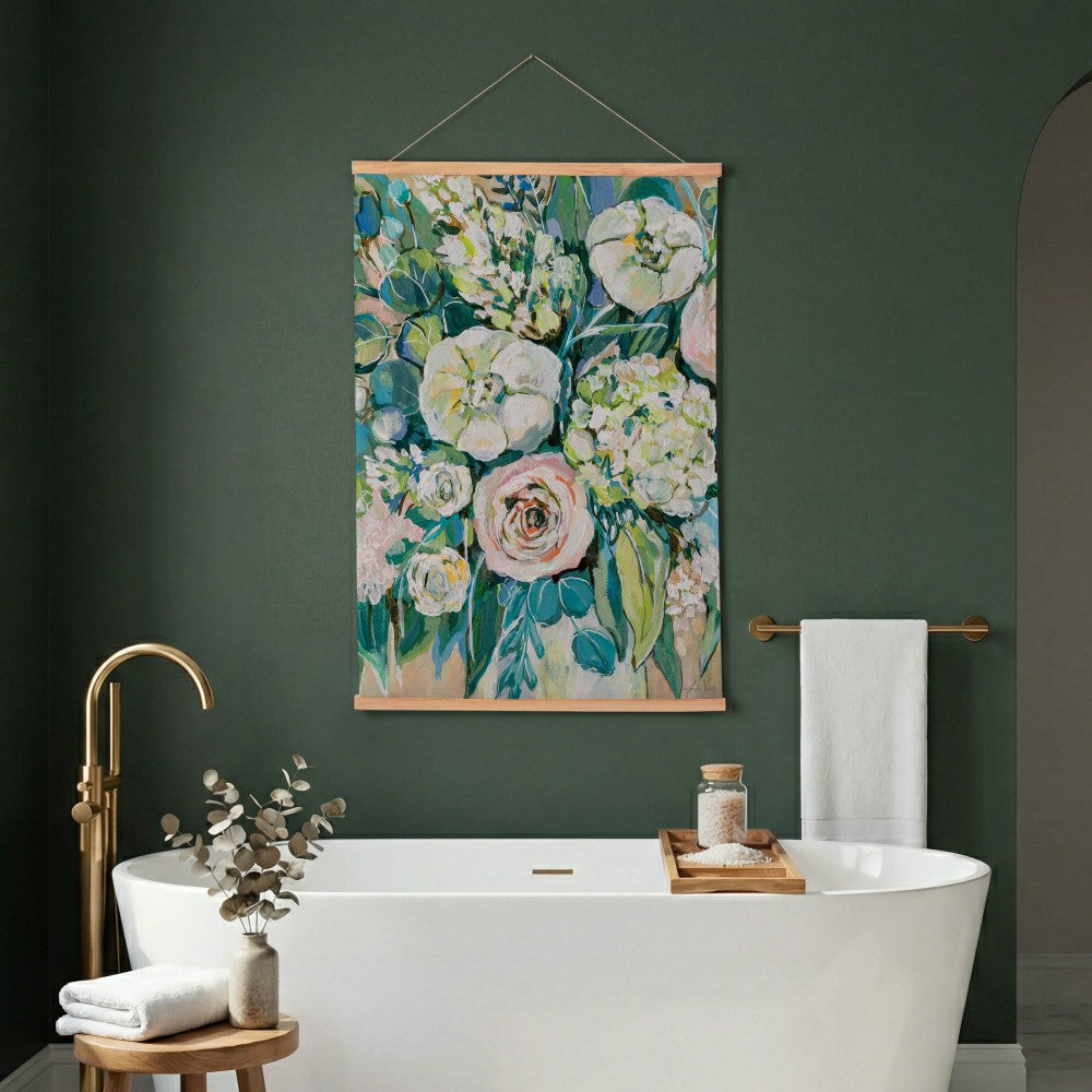 Hillside Pasture Indoor Wall Décor Canvas Tapestry, Floral Bouquet | Plow & Hearth