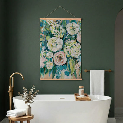 Hillside Pasture Indoor Wall Décor Canvas Tapestry, Floral Bouquet | Plow & Hearth