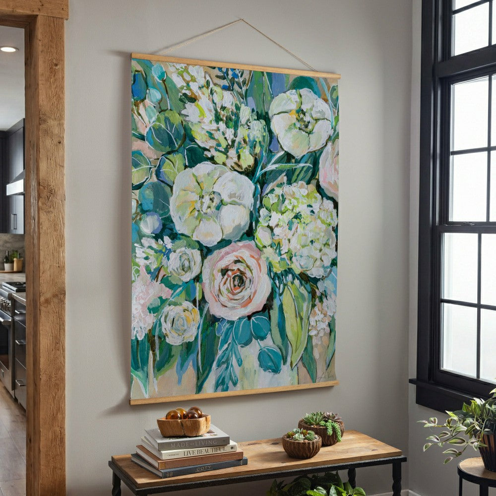 Hillside Pasture Indoor Wall Décor Canvas Tapestry, Floral Bouquet | Plow & Hearth